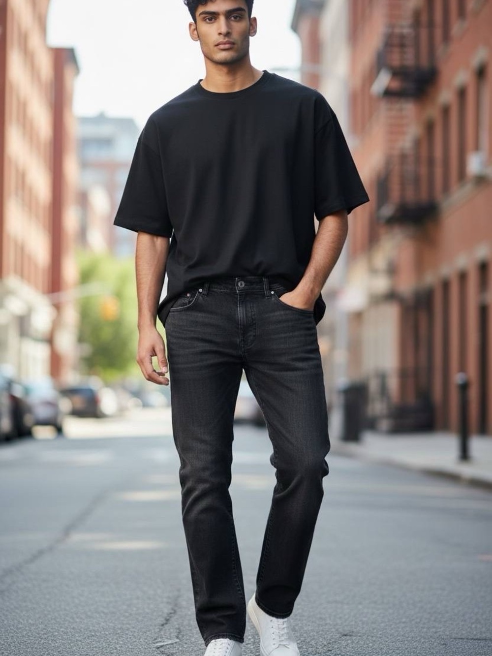 Pierre Cardin Men's Slim Straight Jeans - Black